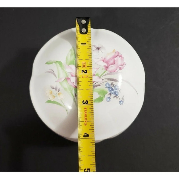 The San Francisco Music Box Company Ceramic Trinket Box Floral Design Keepsake - Picture 8 of 9